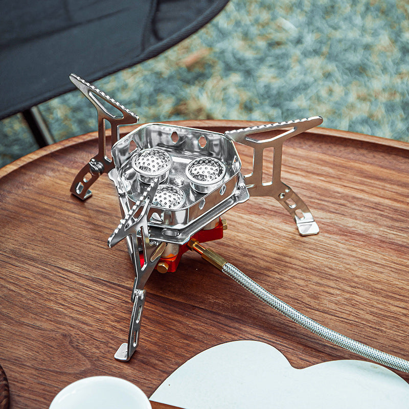 Three Core Power Camping Gas Stove – Triple Burner Strength in a Featherlight Frame