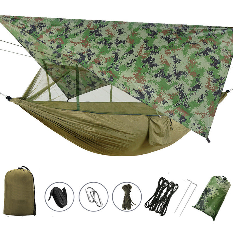 Outdoor Double Camping Hammock with Mosquito Net & Rain Fly – Sleep Wild, Stay Protected