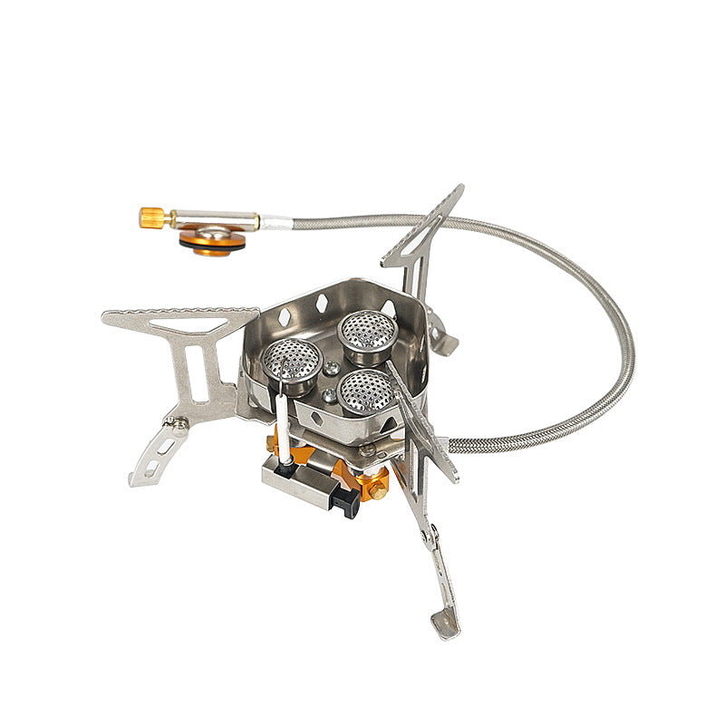 Portable Three-Burner Windproof Stove High-Capacity Cooking | Tactical Durability | Camp-Tested Favorite