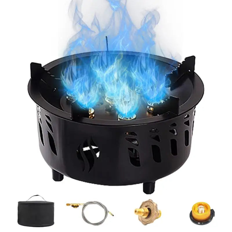 Camping Gas Burner – 7-Core Power, Ultra-Portable with Carrying Bag