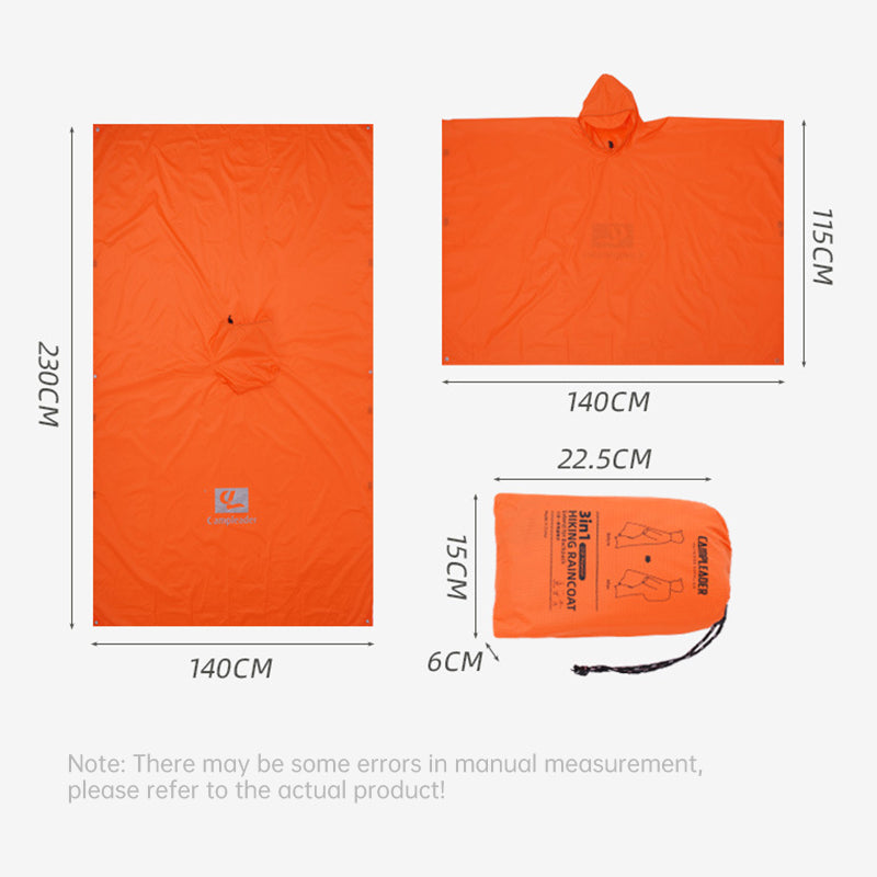 🌧️ 3-in-1 Waterproof Rain Poncho – Shelter, Shield, Ground Cover