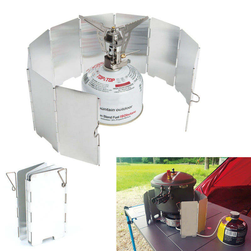 Aluminum Alloy Stove Windshield – Foldable, Lightweight, Built for the Elements