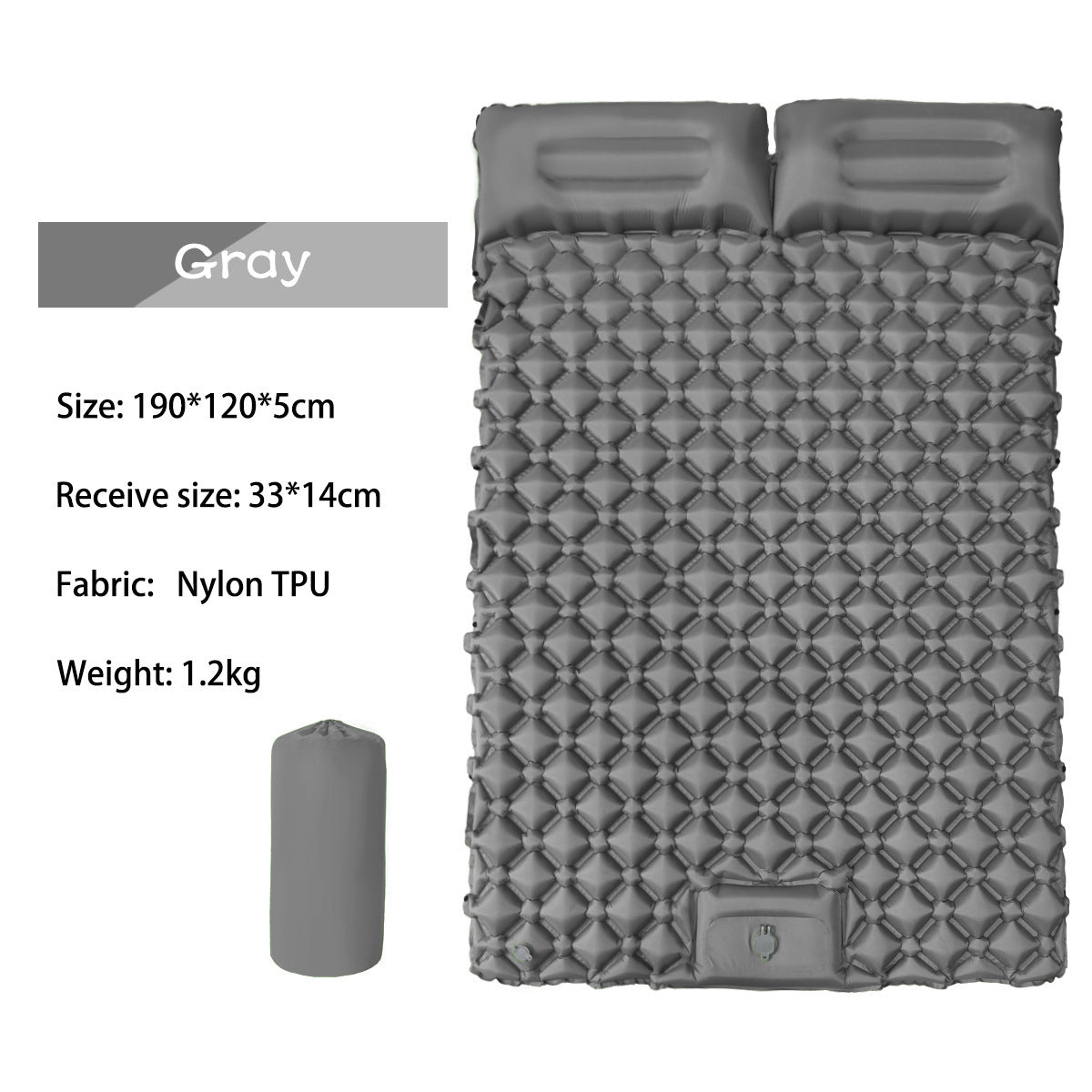 Outdoor Double Inflatable Sleeping Pad – Built-In Pillow & Pump for Ultimate Trailside Comfort