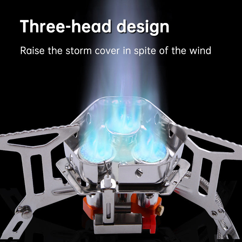 Three Core Power Camping Gas Stove – Triple Burner Strength in a Featherlight Frame