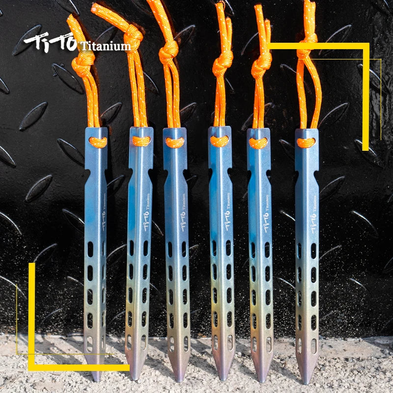 Titanium Tent Stakes – Lightweight. Durable. Unshakable.