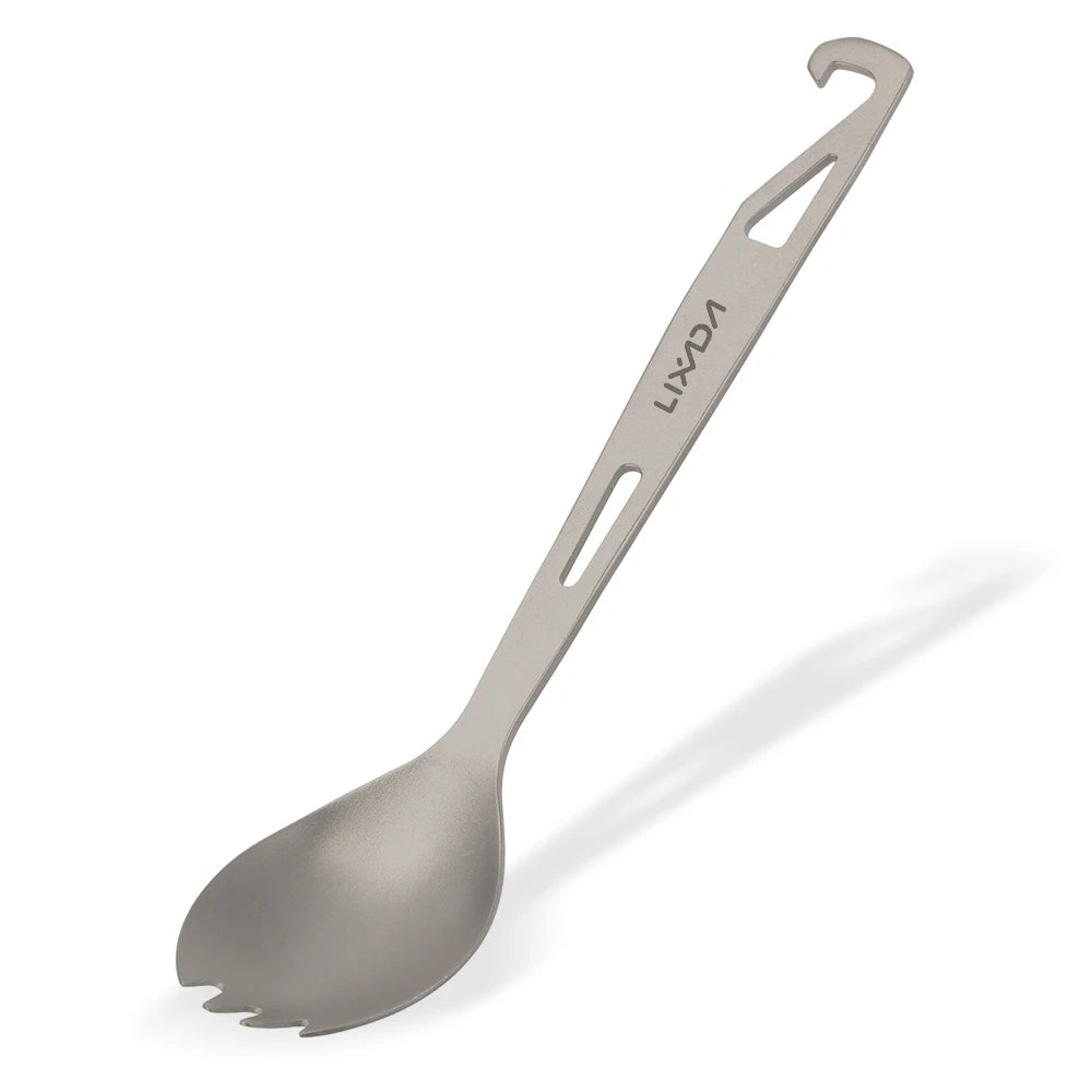 2-in-1 Titanium Spoon – Ultralight Tableware with Built-In Bottle Opener