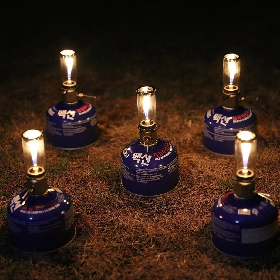 Dreamlike Candlelight Gas Lamp – Windproof Glow for the Wild