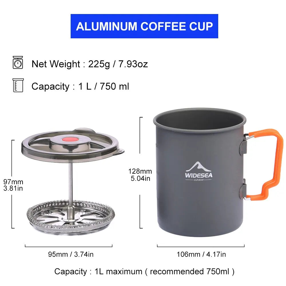 ☕ Camping Coffee Pot with French Press