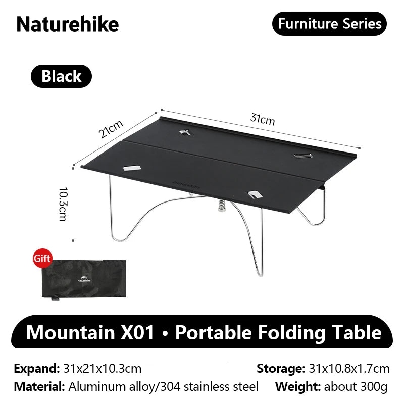 Naturehike X01 Folding Table – Ultralight Aluminum Alloy Portable Table for Camping, Hiking