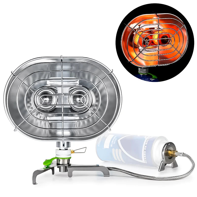 BRS‑H22 Outdoor Space Heater – Portable Double‑Head Infrared Camping Heating Stove with Protective Mesh