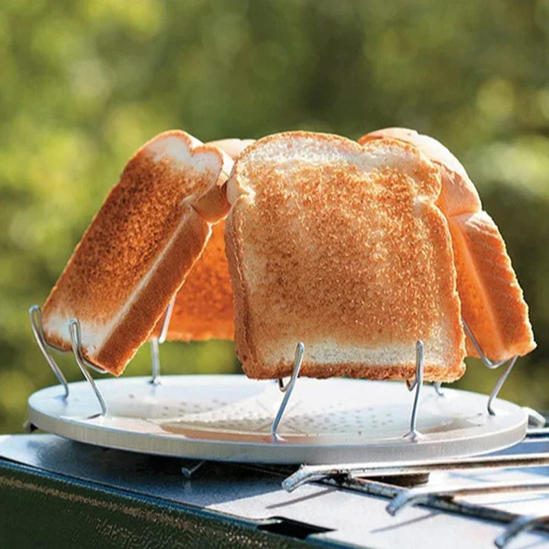 Portable Stainless Steel Camping Toaster – Folding Multi-Purpose Grill & Outdoor Oven