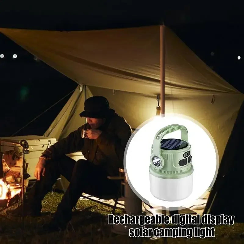 Portable LED Camping Lantern – Solar & USB Rechargeable, Waterproof & Ultra-Light