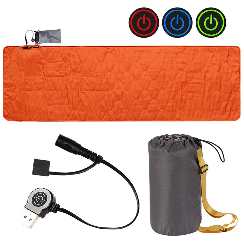 USB Heating Sleeping Mat – Outdoor Electric Heated Pad for Winter Camping