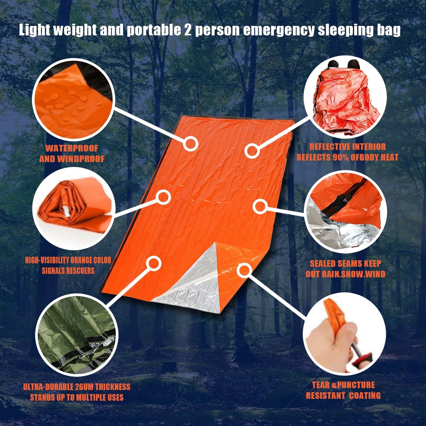 Compact Waterproof Emergency Survival Sleeping Bag