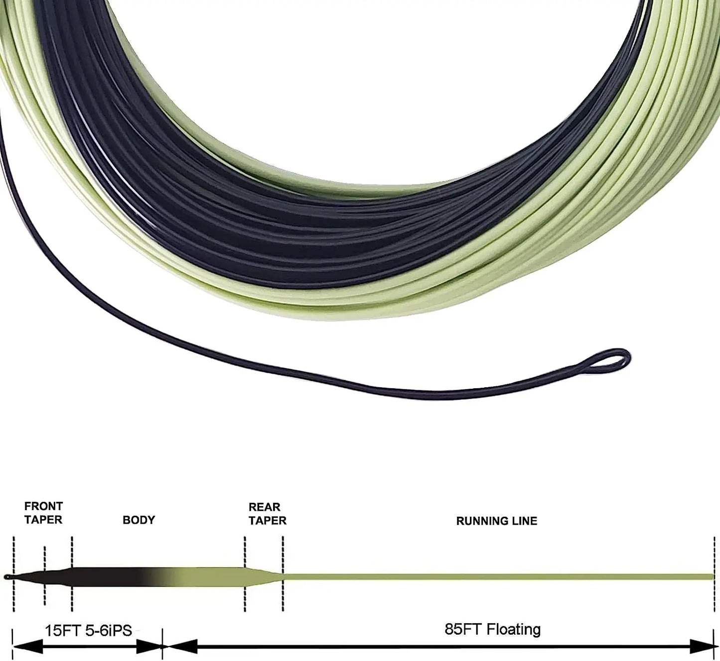 Aventik 100FT Sinking Tip Fly Fishing Line – IPS 5-6 Fast Sinking with Welded Loop