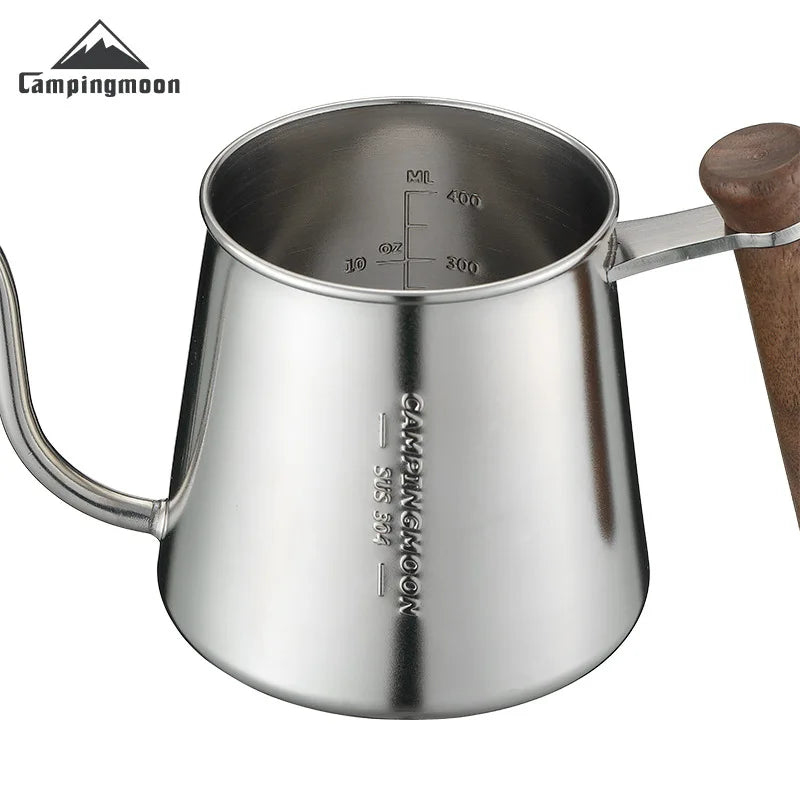 CAMPINGMOON 304 Stainless Steel Coffee Hand Pot – Precision Pour-Over Kettle for Outdoor Brewing