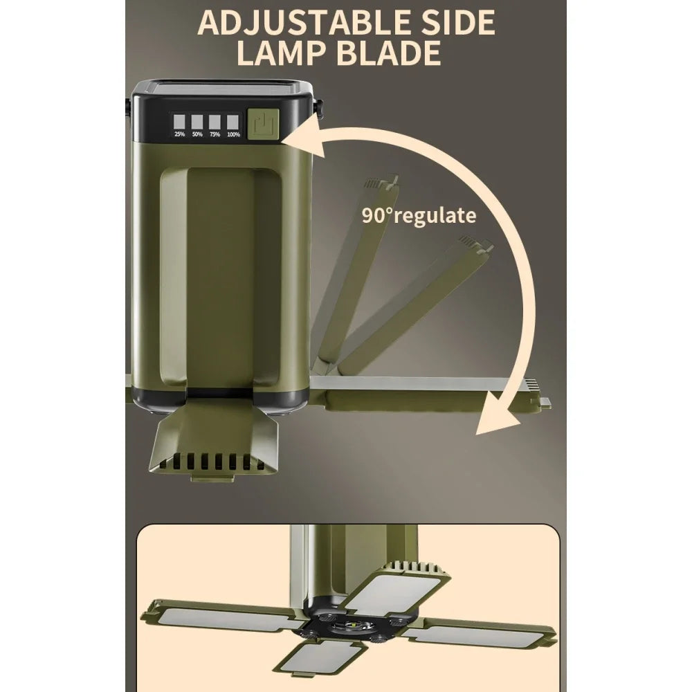 Solar Outdoor Portable Camping Light with 2000mAh Power Bank — Light, Charge, and Hang Anywhere