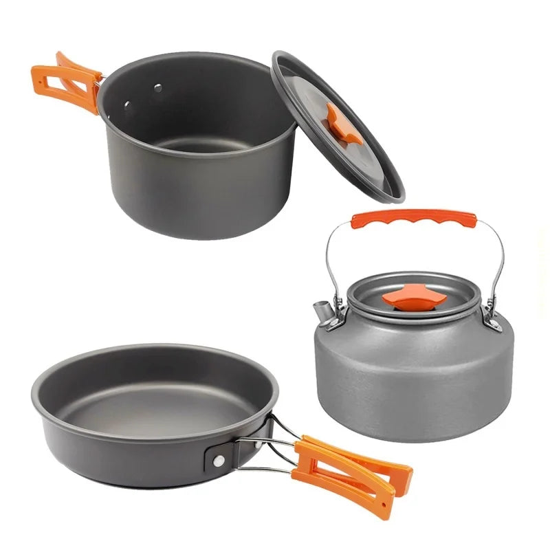 Outdoor Pot & Kettle Set – Portable Cooking Kit for Camping, Hiking