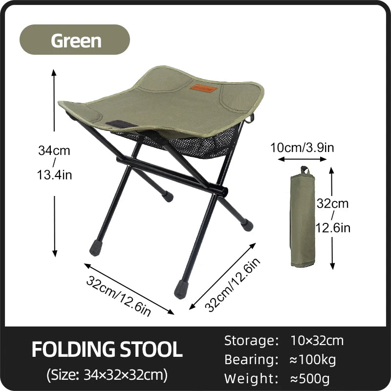 Outdoor Portable Folding Stool β Lightweight Aluminum Alloy Mini Chair with Storage