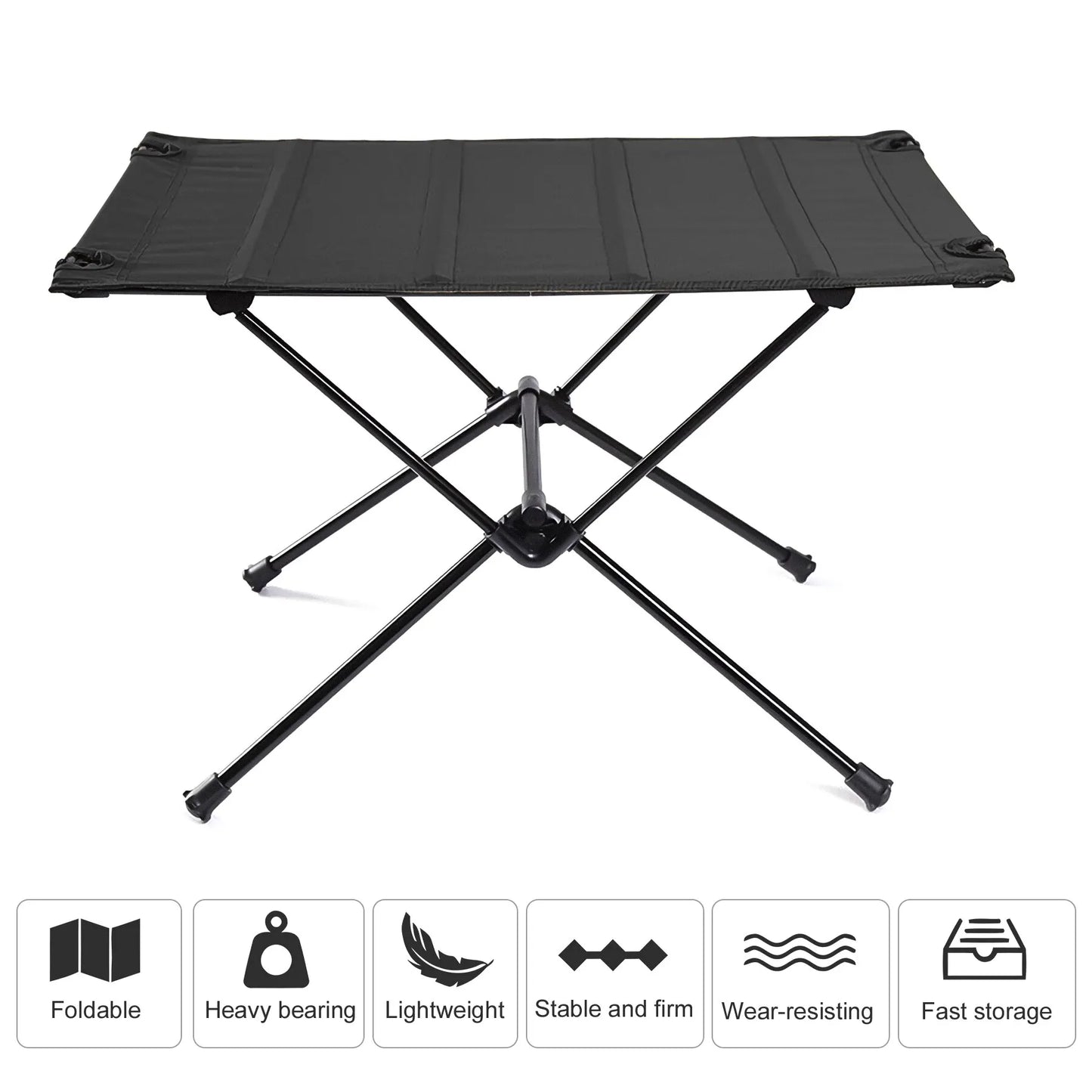 Camping Folding Table – Lightweight Roll-Up Table with 1680D Oxford Top & Aluminum Alloy Frame