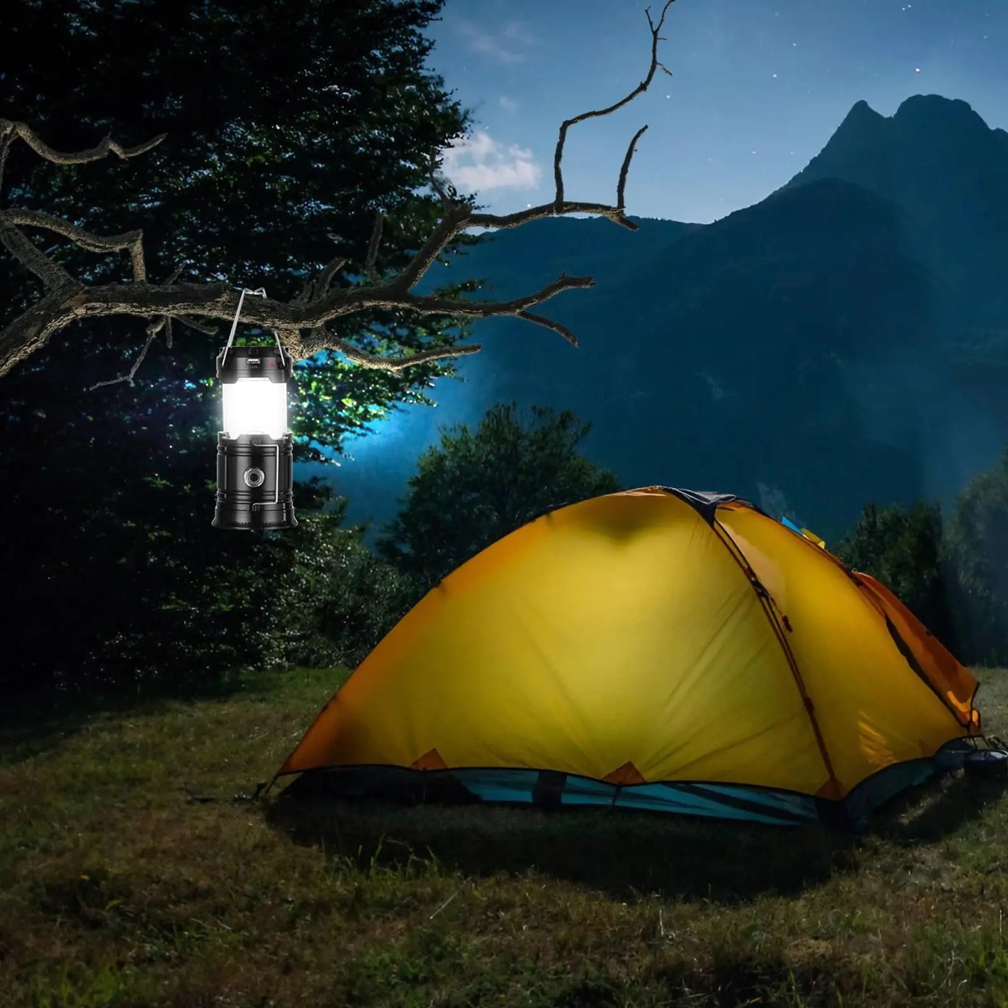 Solar Camping Lantern – USB Rechargeable, Waterproof & Power Bank-Ready