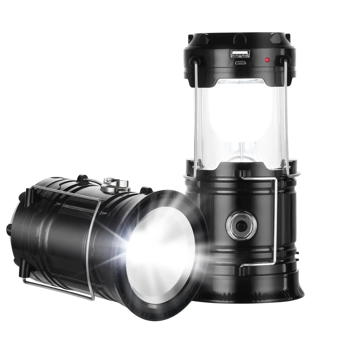 Solar Camping Lantern – USB Rechargeable, Waterproof & Power Bank-Ready