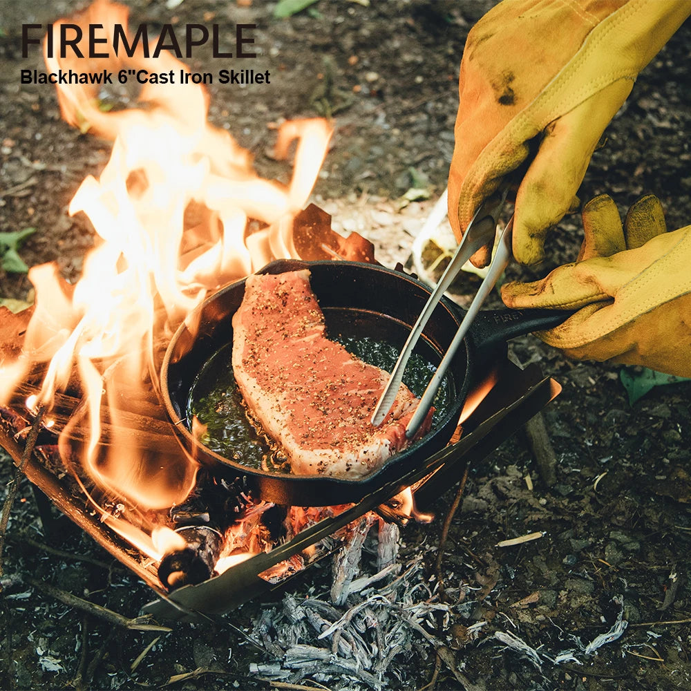 Fire-Maple Blackhawk 6'' Cast Iron Skillet – Skillet for Outdoor Cooking