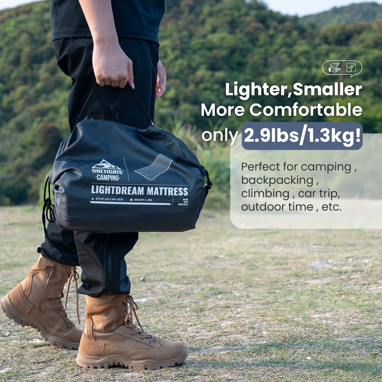 Onetigris LIGHTDREAM Camping Mattress – Lightweight Self-Inflating Sleeping Pad