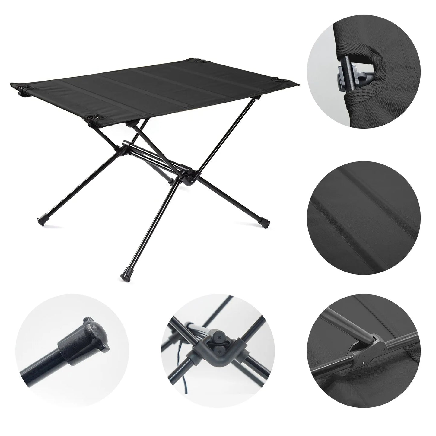 Camping Folding Table – Lightweight Roll-Up Table with 1680D Oxford Top & Aluminum Alloy Frame