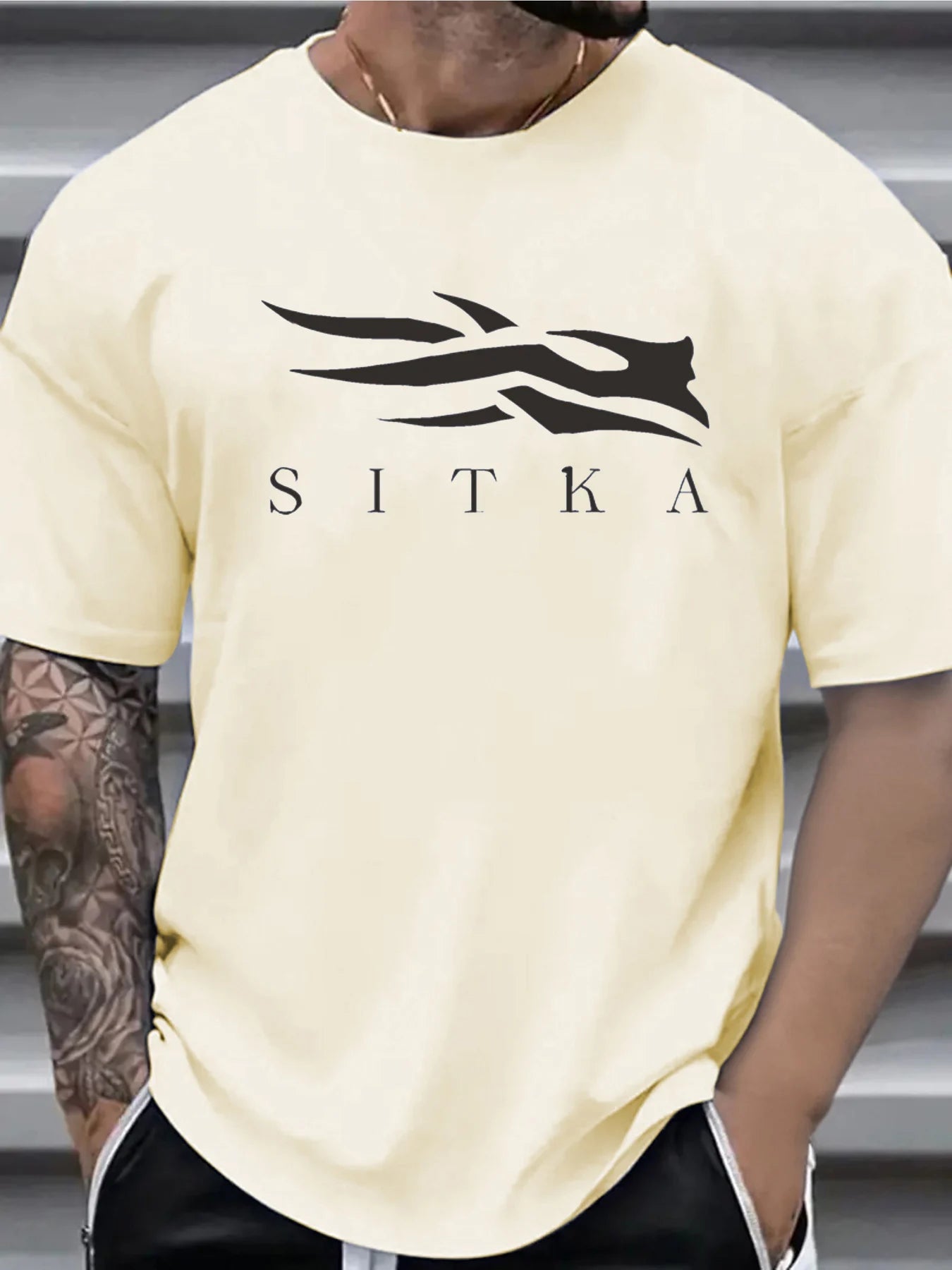 Men’s SITKA Letter Print T-Shirt