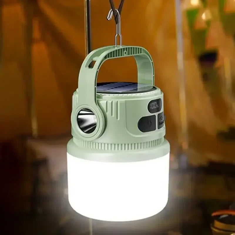 Portable LED Camping Lantern – Solar & USB Rechargeable, Waterproof & Ultra-Light