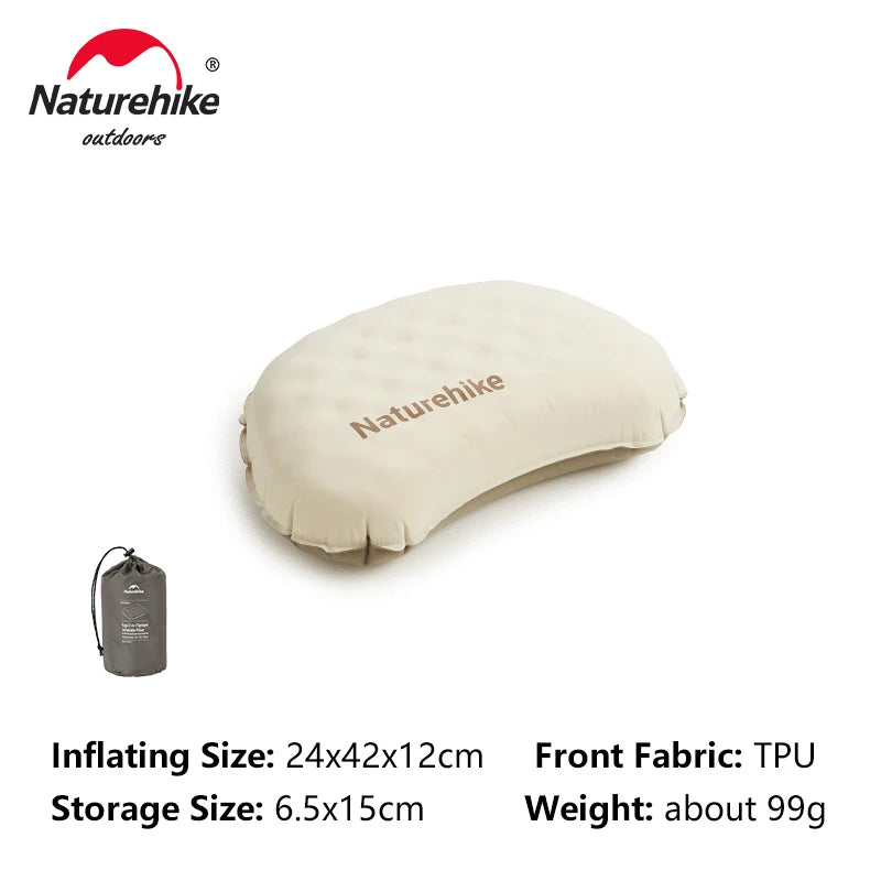 Naturehike Feather Bone 2-in-1 Foam Inflatable Pillow – Waterproof, Adjustable Pillow for Camping & Outdoor Comfort