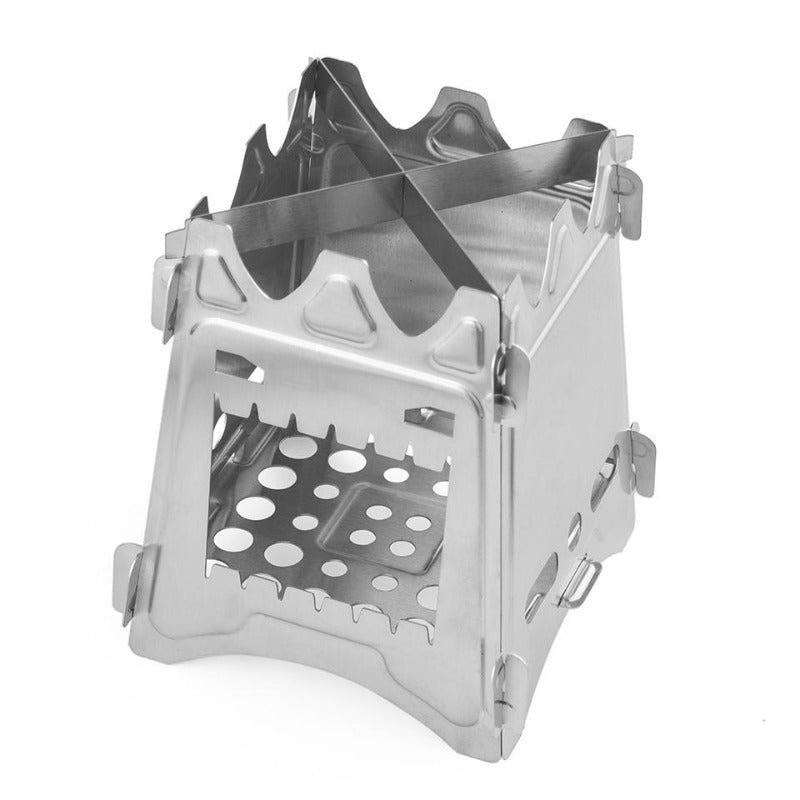 Camping Stove Stainless Steel Backpacking Stove Potable Wood Burning Stoves for Picnic BBQ Camp Hiking-2