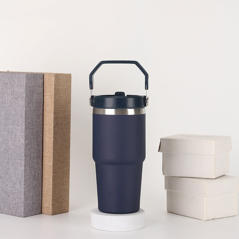 Portable Stainless Steel Tumbler – Handle, Cover, and Multiple Sizes for Every Mission