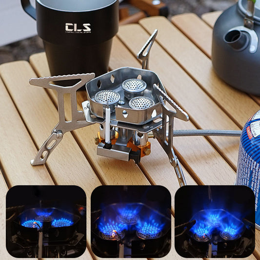 Portable Three-Burner Windproof Stove High-Capacity Cooking | Tactical Durability | Camp-Tested Favorite