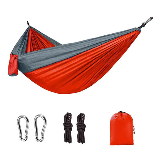 Double Nylon Camping Hammock with Straps