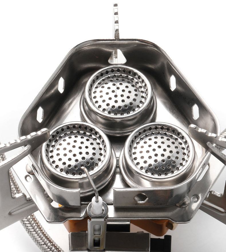 Three Core Power Camping Gas Stove – Triple Burner Strength in a Featherlight Frame