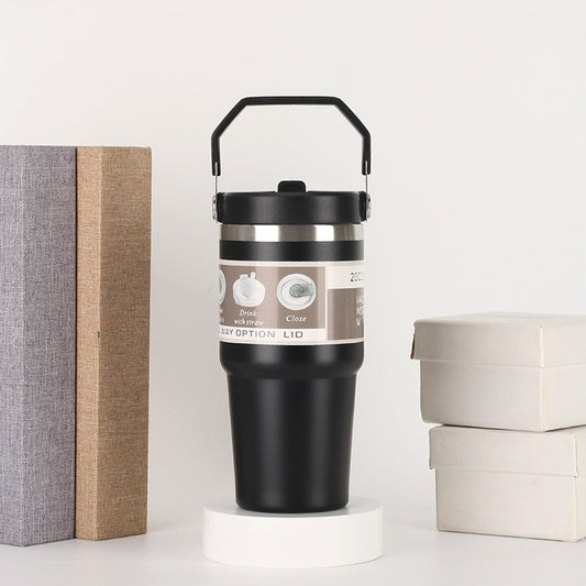 Portable Stainless Steel Tumbler – Handle, Cover, and Multiple Sizes for Every Mission
