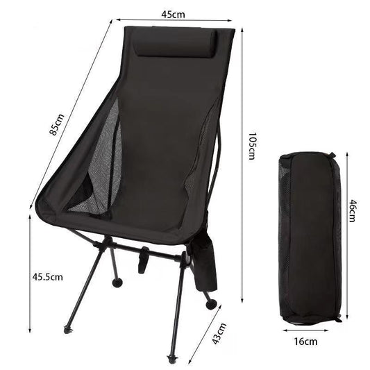Folding Camping Chair with Headrest – Lightweight, Comfortable & Adventure-Ready