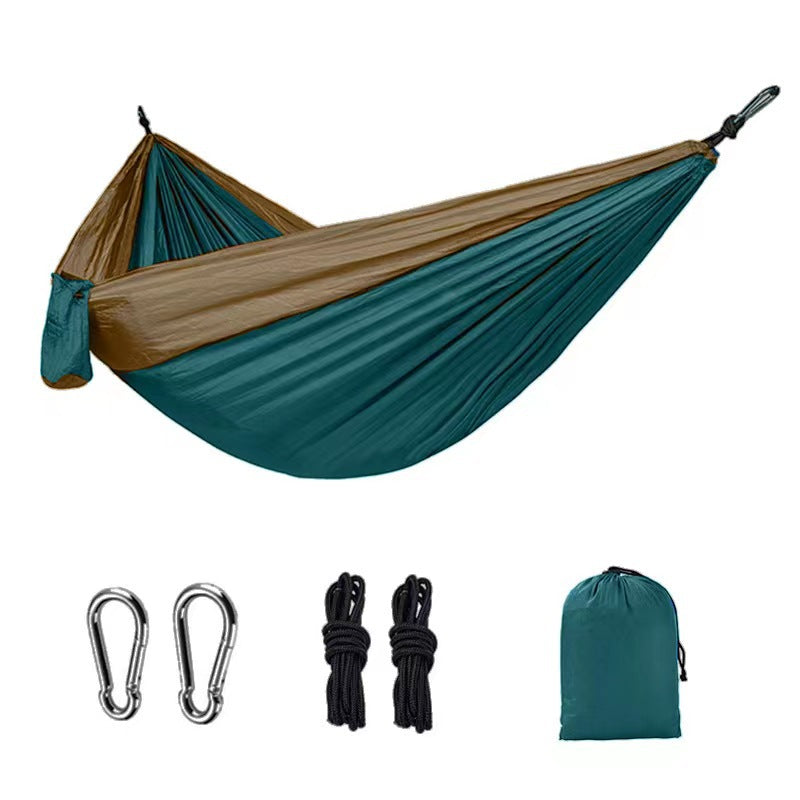 Double Nylon Camping Hammock with Straps