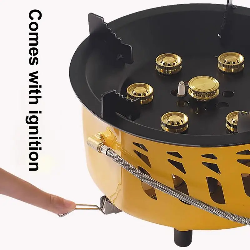 Camping Gas Burner – 7-Core Power, Ultra-Portable with Carrying Bag
