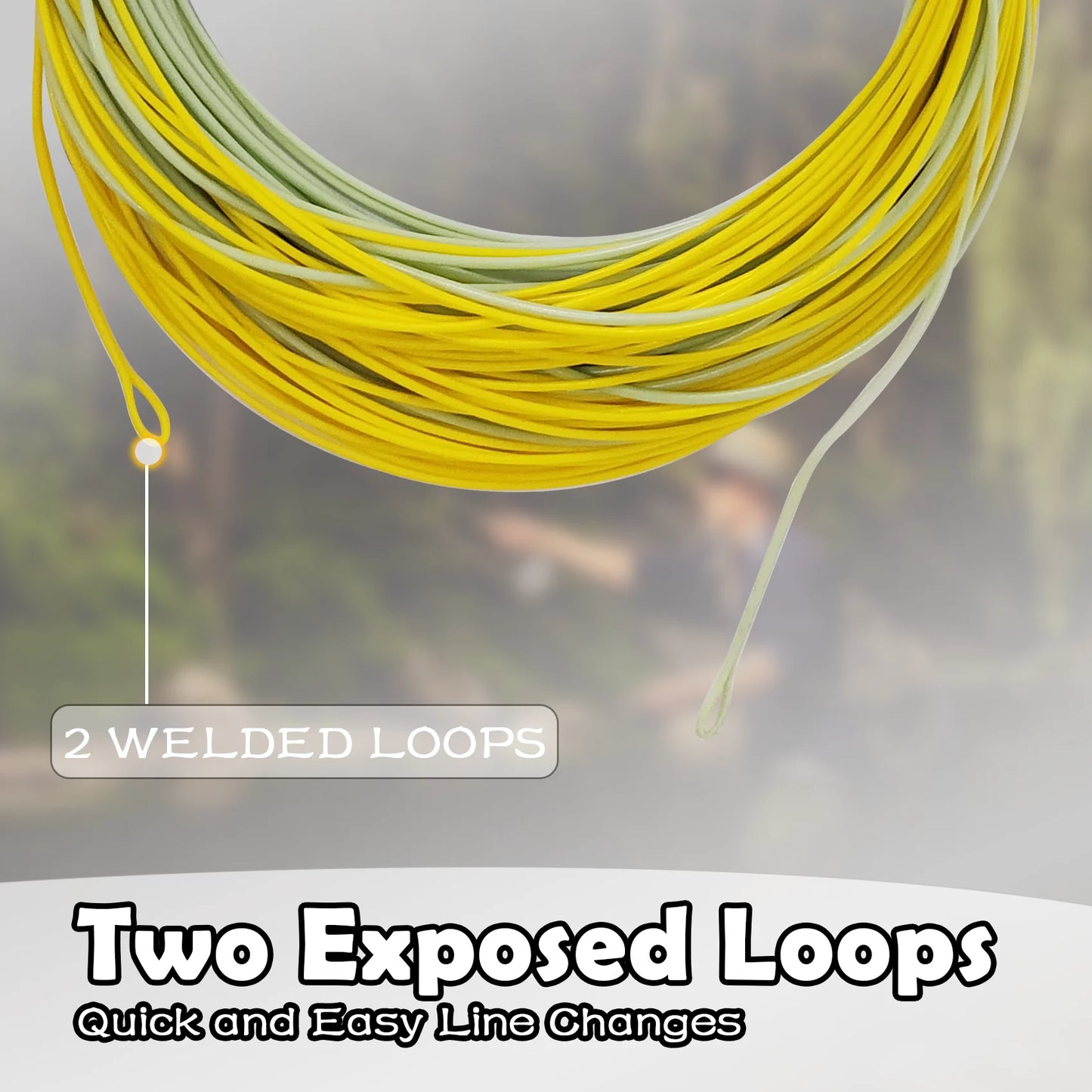 Aventik Three-Colored Weight Forward Floating Fly Fishing Line with Welded Loops