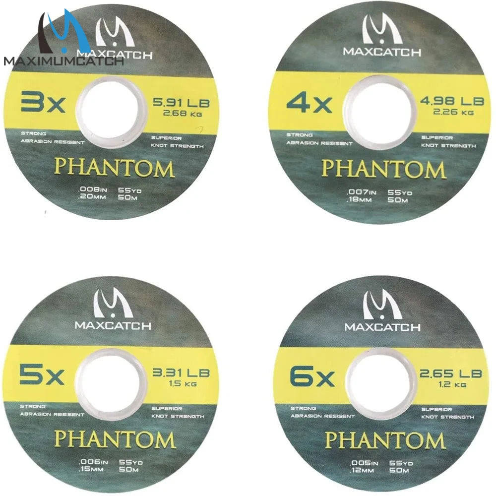 Maximumcatch Fly Fishing Tippet Line - Nylon Tippet Material – Clear Color | 25M / 50M | 0X–7X