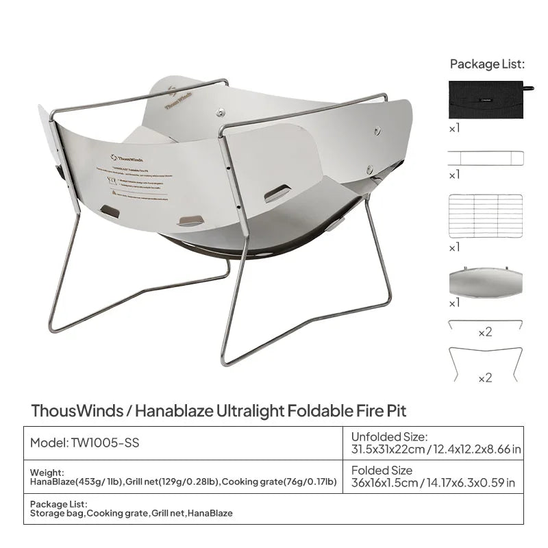 Hanablaze Ultralight Outdoor Foldable Stove and Fire Pit