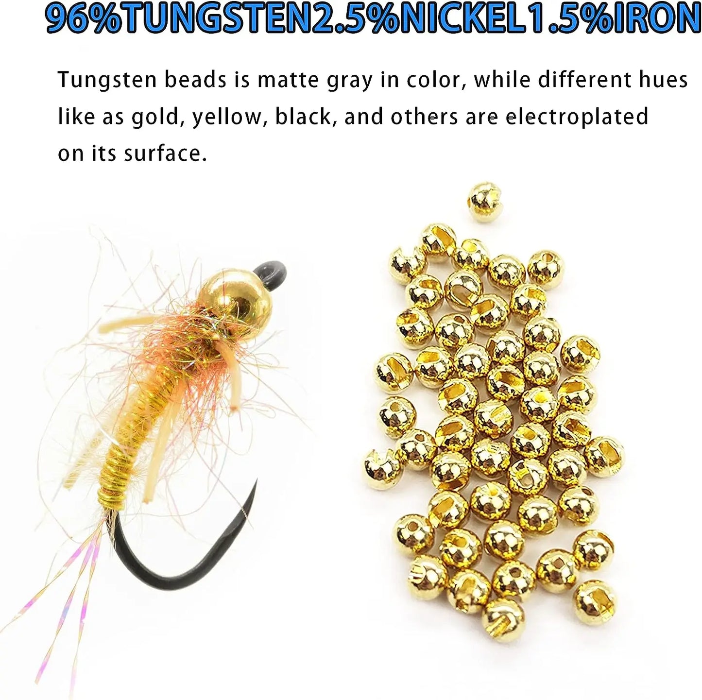 Eupheng 25PC Fly Tying Bead Balls – Nymph Fly Fishing Materials (2.5mm / 3.0mm / 3.5mm / 4.0mm)