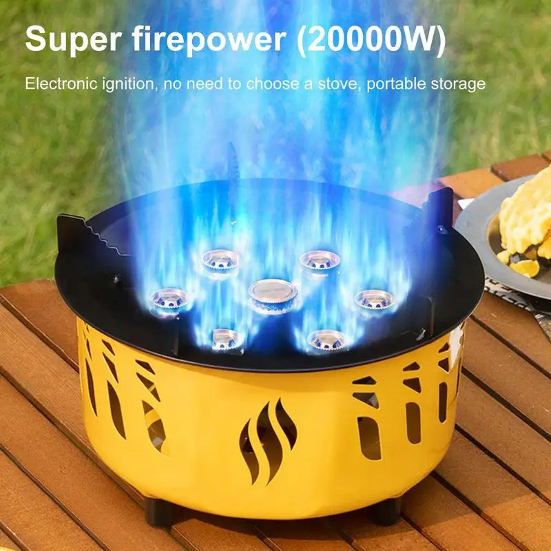 Camping Gas Burner – 7-Core Power, Ultra-Portable with Carrying Bag