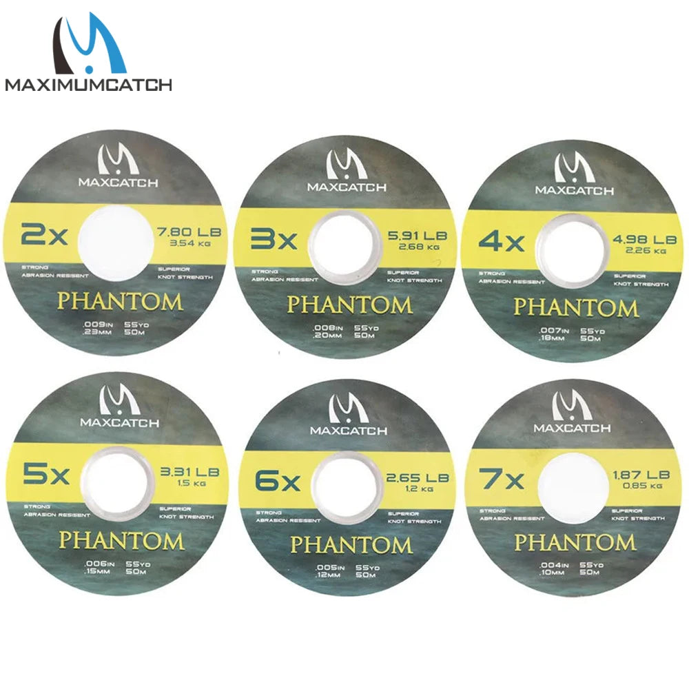 Maximumcatch Fly Fishing Tippet Line - Nylon Tippet Material – Clear Color | 25M / 50M | 0X–7X