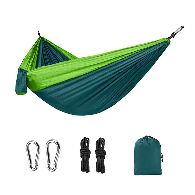 Double Nylon Camping Hammock with Straps