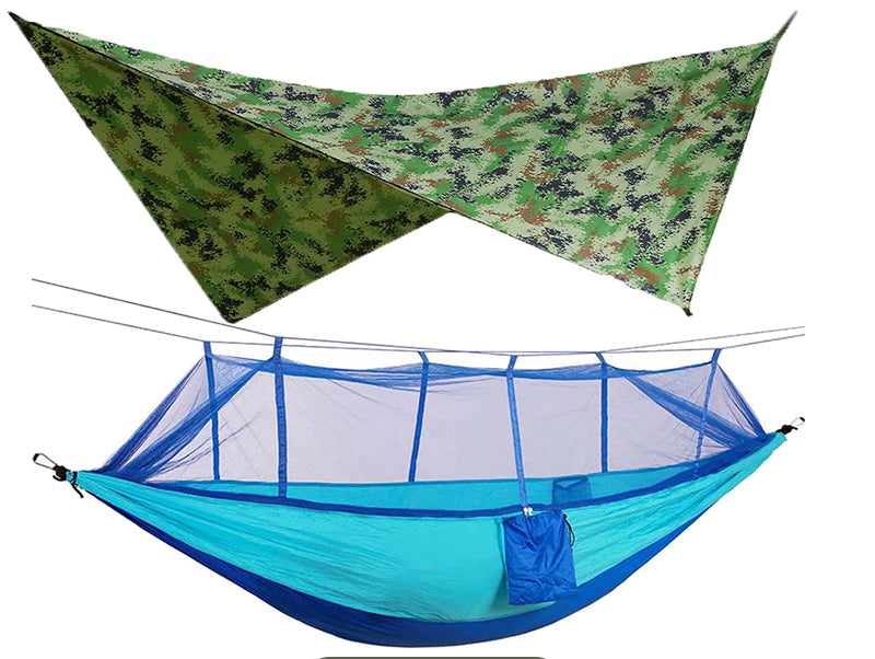 Outdoor Double Camping Hammock with Mosquito Net & Rain Fly – Sleep Wild, Stay Protected