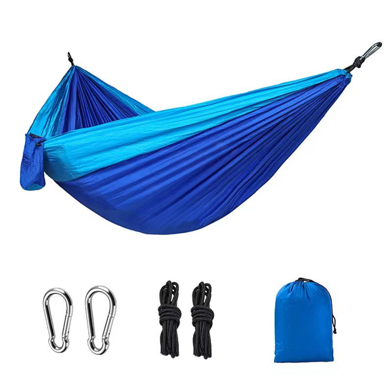 Double Nylon Camping Hammock with Straps